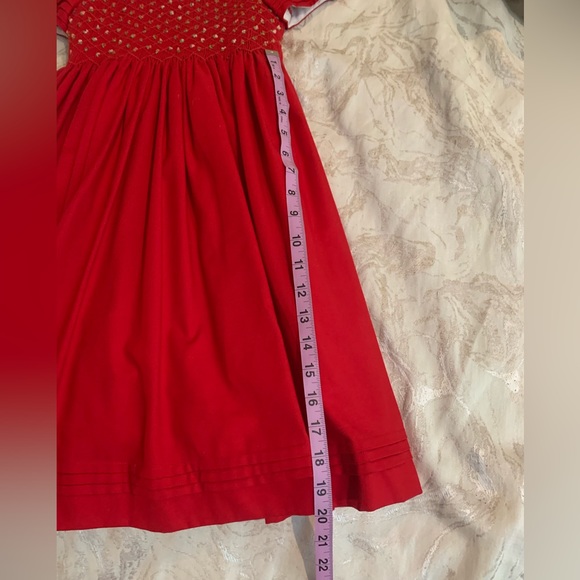 Luli & Me Girls 6 Smocked Floral Red Dress - Picture 12 of 13